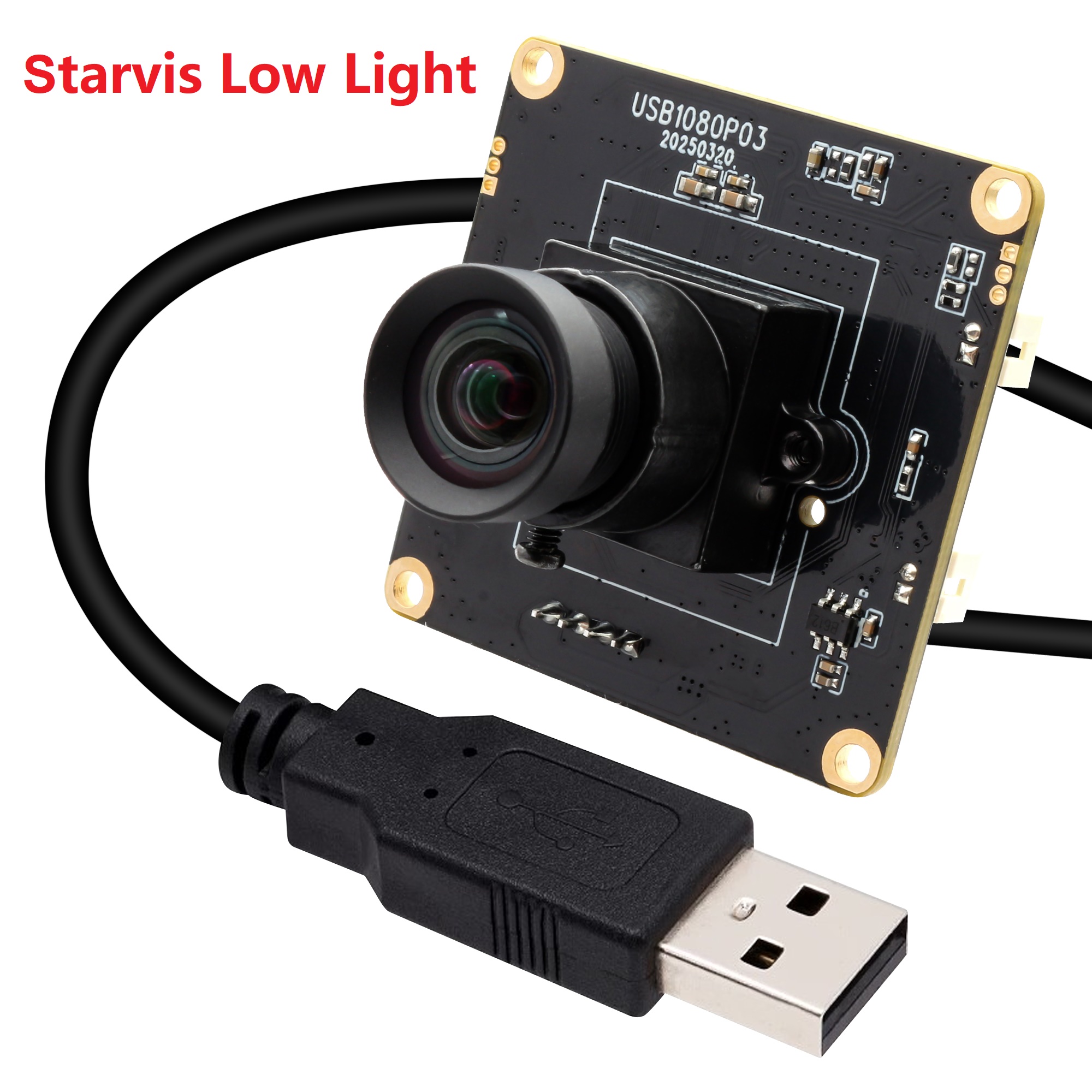 ELP 2MP Starlight Camera Low Light 0.0001 High Speed 1080P 30fps H.264 Mini USB Camera Module